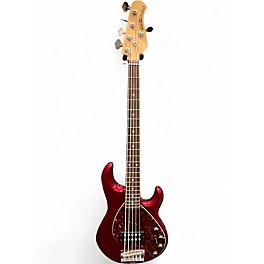 Used Ernie Ball Music Man Sting Ray 5 Trans Crimson Red Electric Bass Guitar