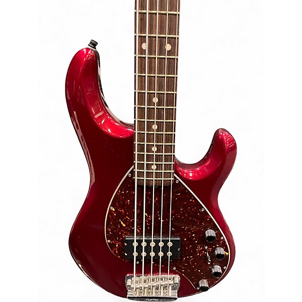 Used Ernie Ball Music Man Sting Ray 5 Trans Crimson Red Electric Bass Guitar
