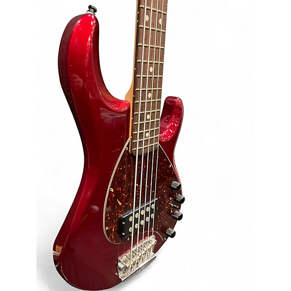Used Ernie Ball Music Man Sting Ray 5 Trans Crimson Red Electric Bass Guitar