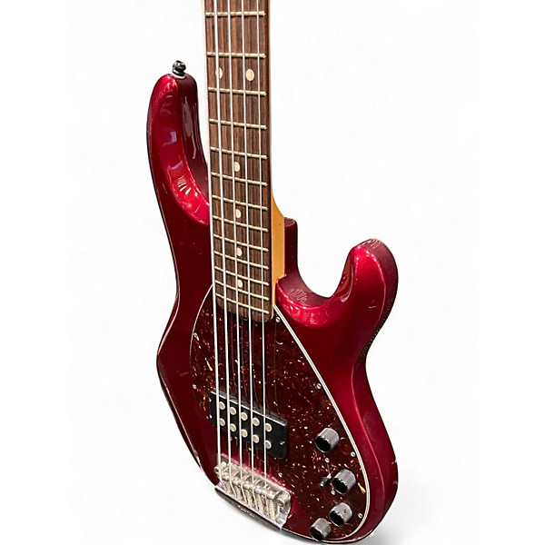 Used Ernie Ball Music Man Sting Ray 5 Trans Crimson Red Electric Bass Guitar