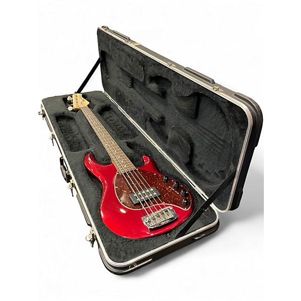 Used Ernie Ball Music Man Sting Ray 5 Trans Crimson Red Electric Bass Guitar