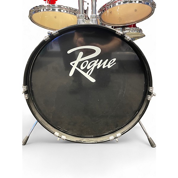 Used Rogue 5 Piece 5-Piece Complete Drum Set Red Drum Kit