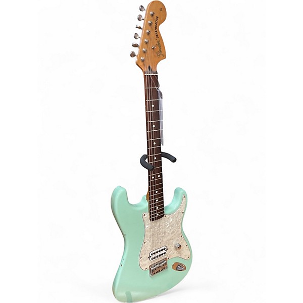 Used 2001 Fender Tom Delonge Signature Stratocaster Surf Green Solid Body Electric Guitar