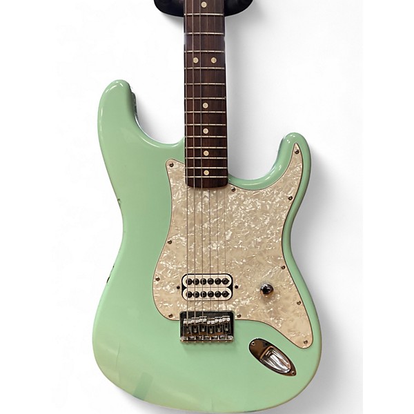 Used 2001 Fender Tom Delonge Signature Stratocaster Surf Green Solid Body Electric Guitar