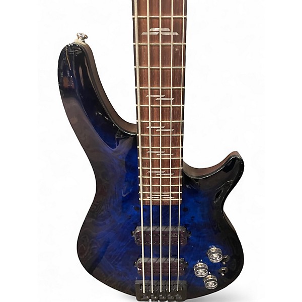 Used Schecter Guitar Research Omen 5 String Blue Electric Bass Guitar