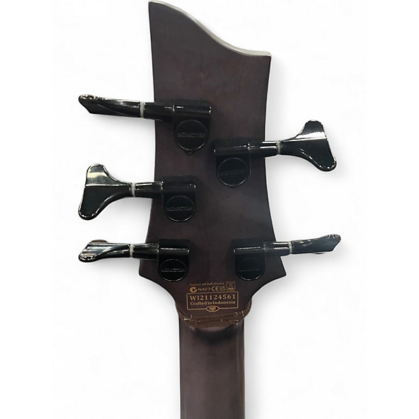 Used Schecter Guitar Research Omen 5 String Blue Electric Bass Guitar