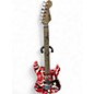 Used EVH Striped Series Frankie Red with Black and White Stripes Solid Body Electric Guitar thumbnail