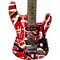 Used EVH Striped Series Frankie Red with Black and White Stripes Solid Body Electric Guitar