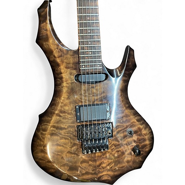 Used Edwards E-P-98a Pierrot Artist Model F Series Trans Brown Solid Body Electric Guitar