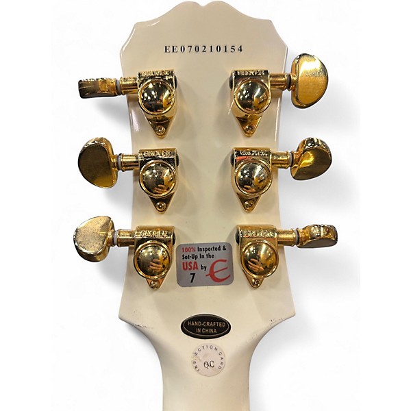 Used Epiphone Les Paul Custom Alpine White Solid Body Electric Guitar