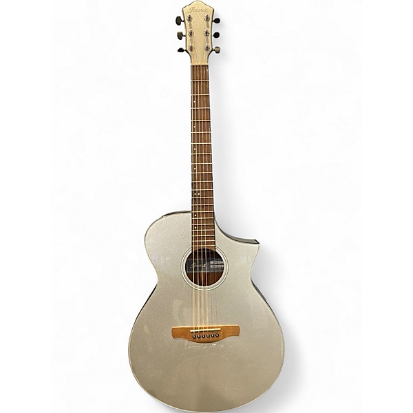 Used Ibanez AEWC10 Silver Metallic Acoustic Electric Guitar