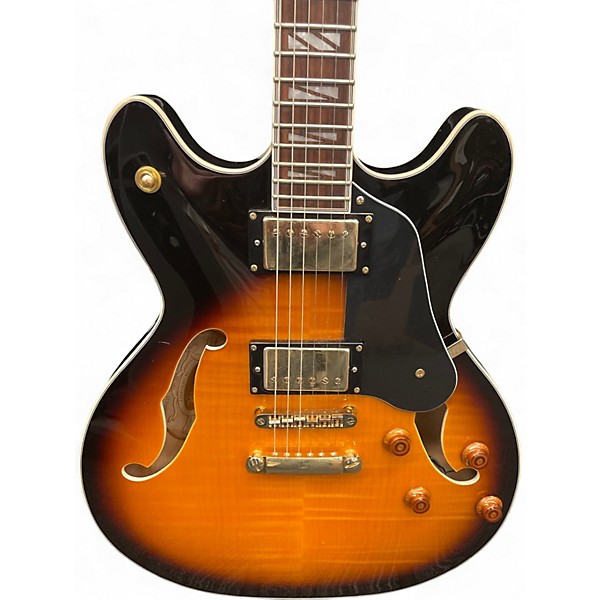 Used Washburn HB35 2 Color Sunburst Hollow Body Electric Guitar