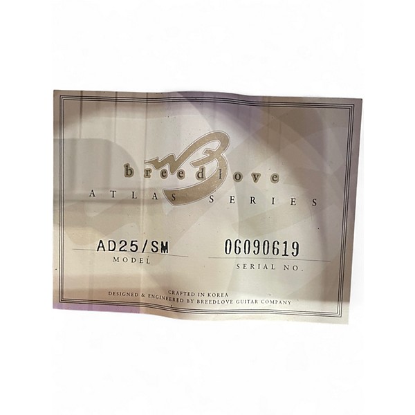 Used Breedlove AD25/SM Natural Acoustic Electric Guitar