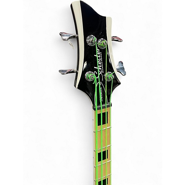 Used Schecter Guitar Research Stargazer BASS Black and White Electric Bass Guitar