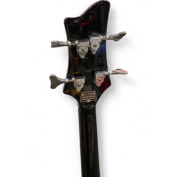 Used Schecter Guitar Research Stargazer BASS Black and White Electric Bass Guitar