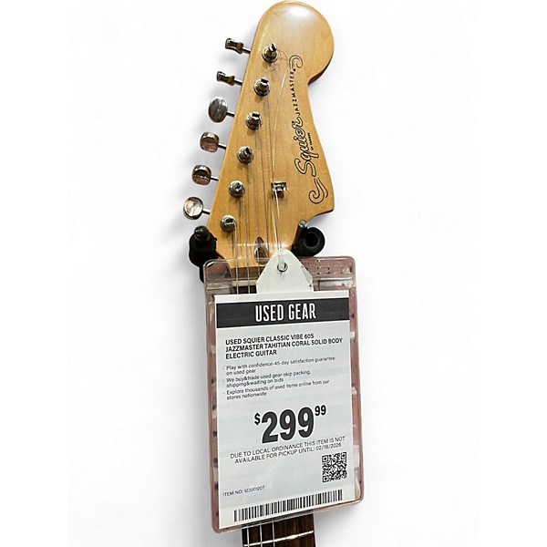 Used Squier Classic Vibe 60s Jazzmaster Tahitian Coral Solid Body Electric Guitar