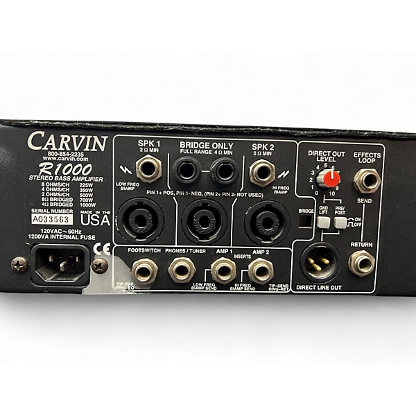 Used Carvin R1000 Bass Amp Head