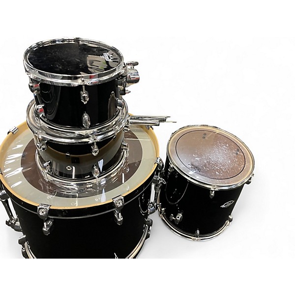 Used Pearl 4 Piece Export JET BLACK Drum Kit