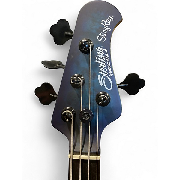 Used Sterling by Music Man Stingray Ray 34 Neptune Blue Satin Electric Bass Guitar