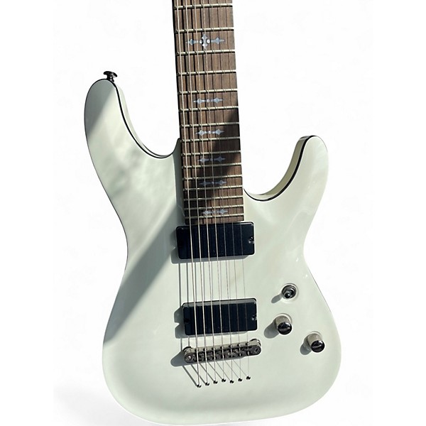 Used Schecter Guitar Research Demon 7 String Olympic White Solid Body Electric Guitar
