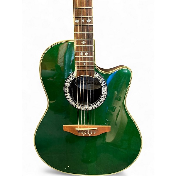 Used Ovation CC148 Celebrity Green Acoustic Electric Guitar