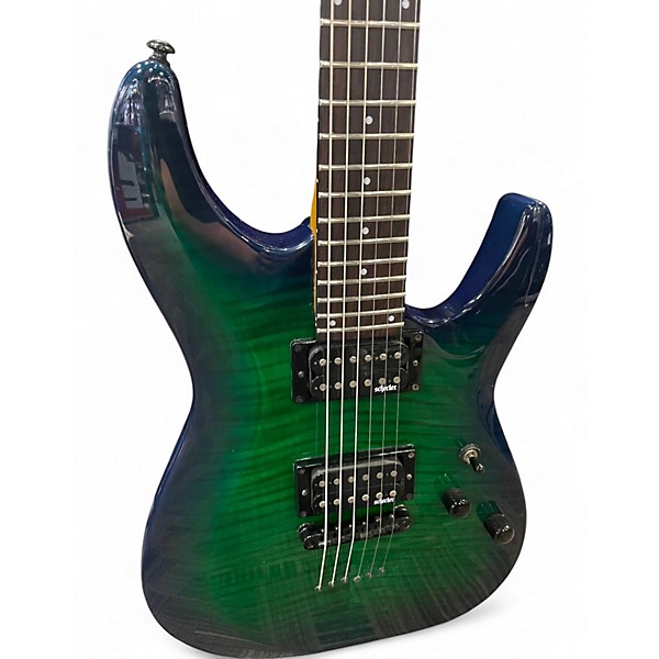 Used Schecter Guitar Research C-6 Elite Trans Green Solid Body Electric Guitar