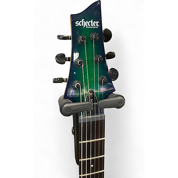 Used Schecter Guitar Research C-6 Elite Trans Green Solid Body Electric Guitar