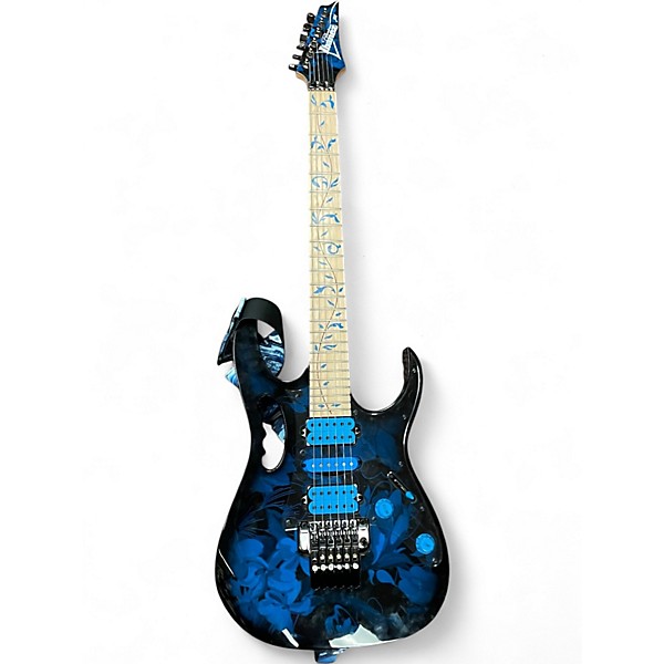 Used Ibanez JEM77P Steve Vai Signature Blue Floral Pattern Solid Body Electric Guitar