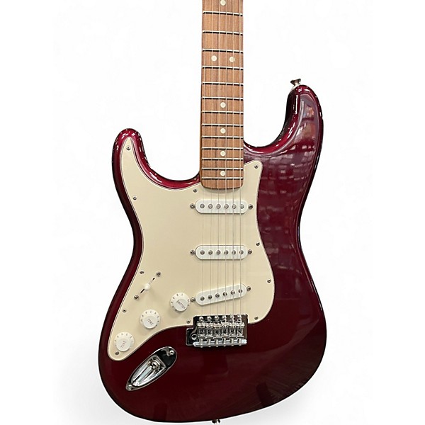 Used Fender Standard Stratocaster Left Handed Wine Red Electric Guitar