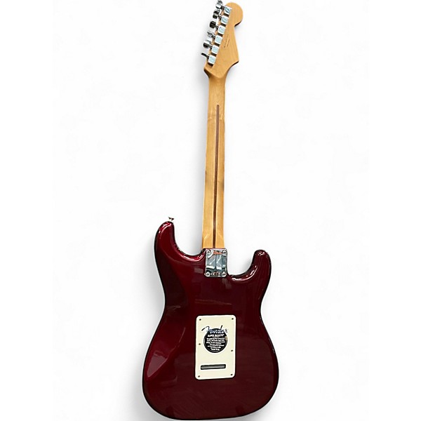 Used Fender Standard Stratocaster Left Handed Wine Red Electric Guitar
