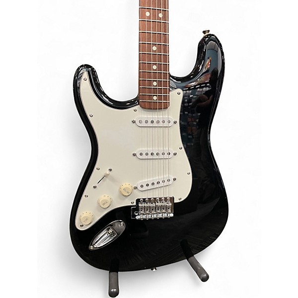 Used Fender Standard Stratocaster Left Handed Black Electric Guitar