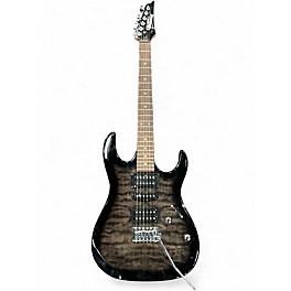 Used Ibanez GRX70QA Trans Black Solid Body Electric Guitar
