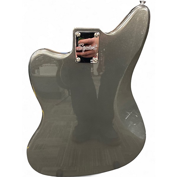 Used Squier AFFINITY JAGUAR BASS Silver Electric Bass Guitar