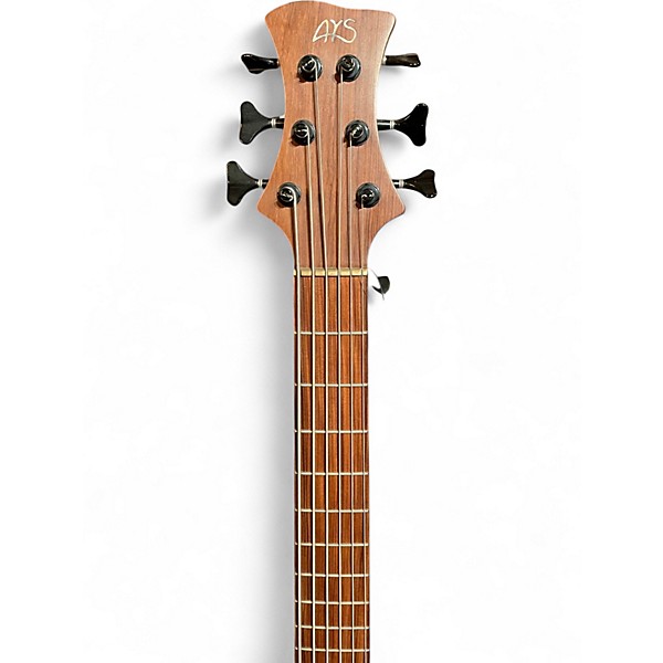 Used Ays Zero Model Natural Exotic Burl Electric Bass Guitar