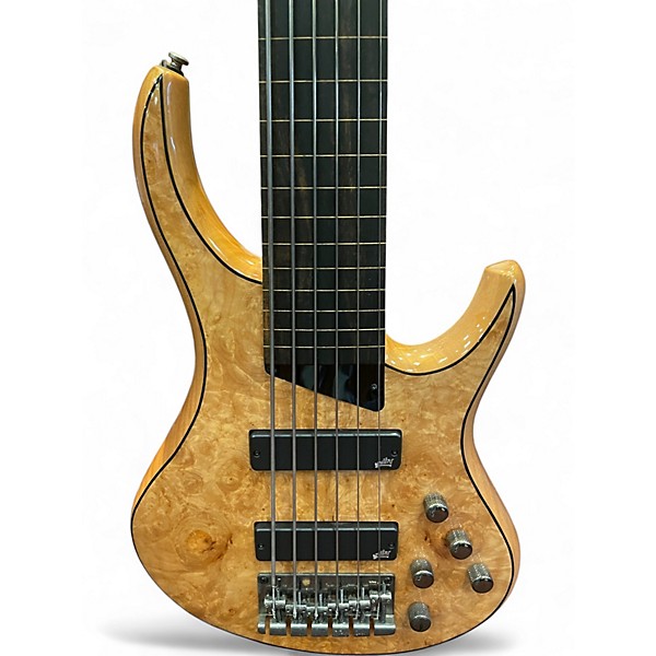 Used MTD Kingston KZ 6 String Natural Maple Electric Bass Guitar