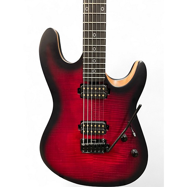 Used Sterling by Music Man Rabea Massaad Artist Series Sabre Blood Flame Burst Solid Body Electric Guitar