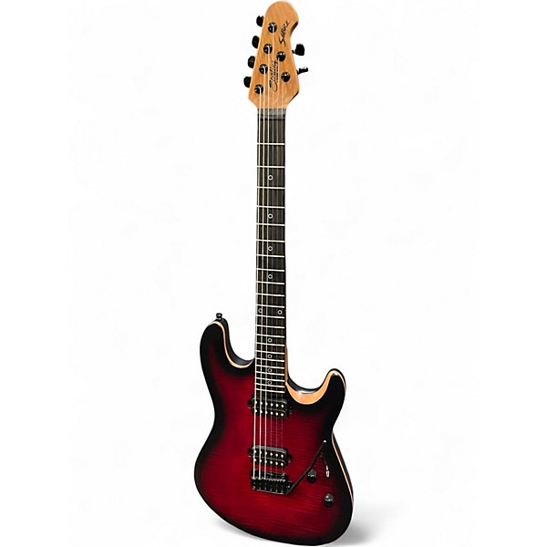 Used Sterling by Music Man Rabea Massaad Artist Series Sabre Blood Flame Burst Solid Body Electric Guitar