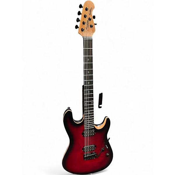 Used Sterling by Music Man Rabea Massaad Artist Series Sabre Blood Flame Burst Solid Body Electric Guitar