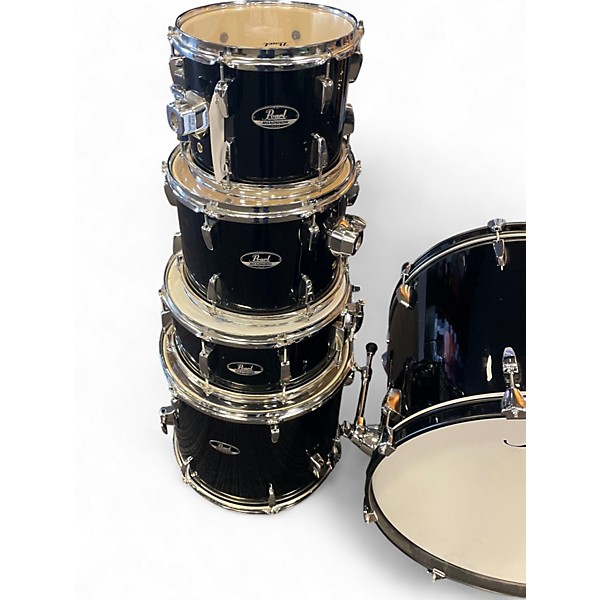 Used Pearl 5 Piece ROADSHOW FULL KIT Black Drum Kit