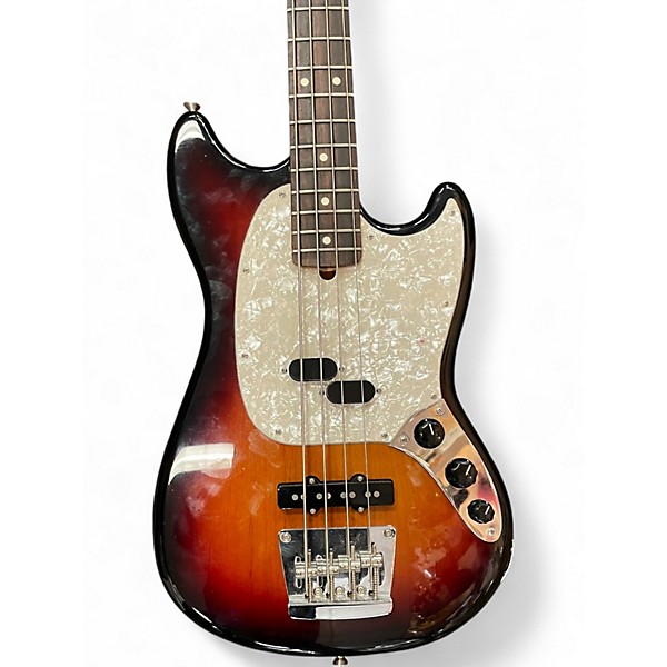 Used Fender American Performer Mustang Bass 3 Color Sunburst Electric Bass Guitar