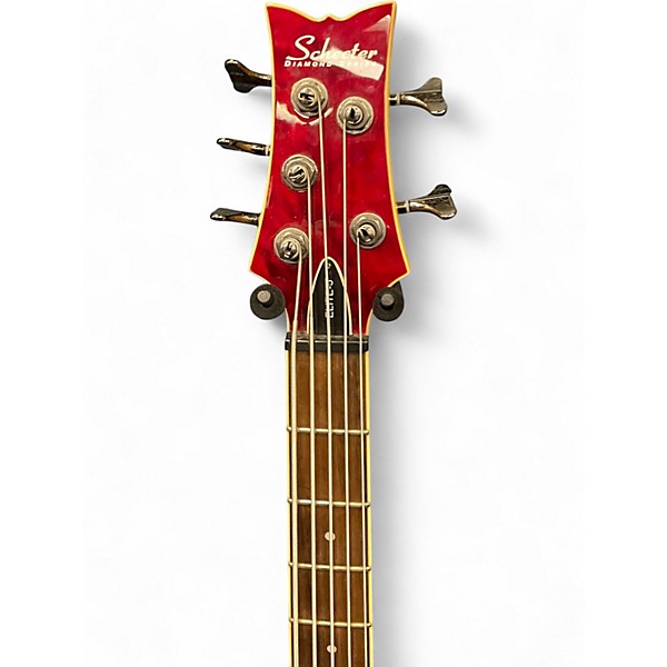Used Schecter Guitar Research OMEN ELITE 5 Trans Red Electric Bass Guitar