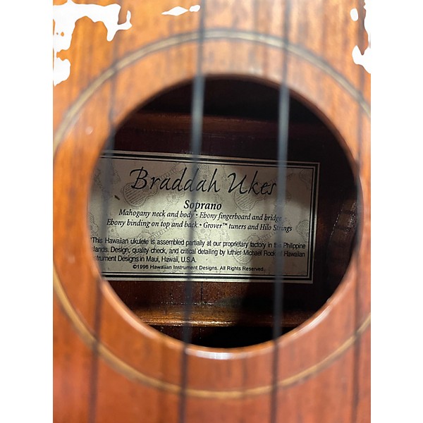 Used Braddah Ukes Soprano Mahogany Ukulele
