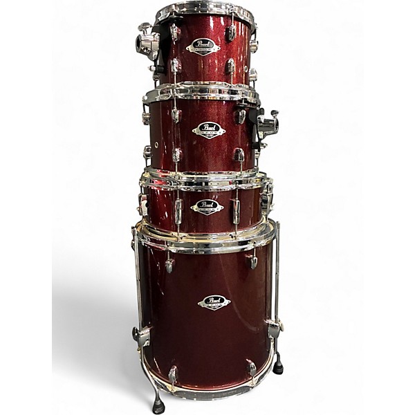 Used Pearl 5 Piece Export Burgundy Drum Kit