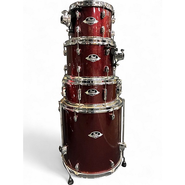 Used Pearl 5 Piece Export Burgundy Drum Kit