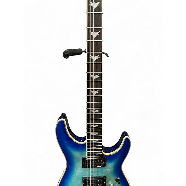 Used Schecter Guitar Research Omen Extreme 6 Blue Burst Solid Body Electric Guitar