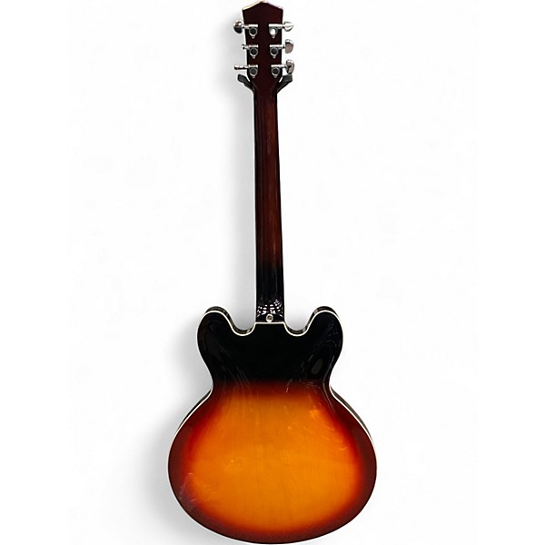 Used Donner DJP1000 2 Tone Sunburst Hollow Body Electric Guitar