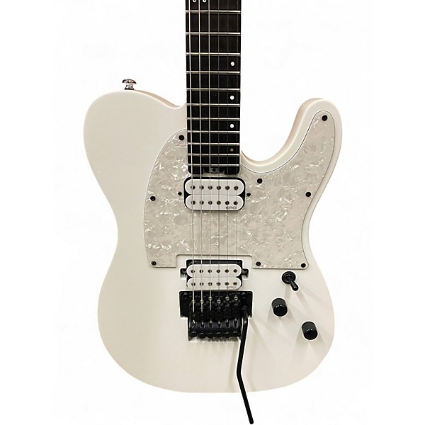 Used Schecter Guitar Research Demon 7 String White Solid Body Electric Guitar