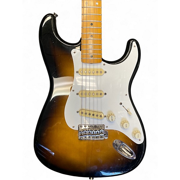 Vintage 1980s Fender STRAT 1954 REISSUE ST54 Sunburst Solid Body Electric Guitar