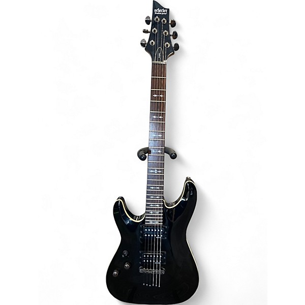 Used Schecter Guitar Research Omen 6 Left Handed Black Electric Guitar