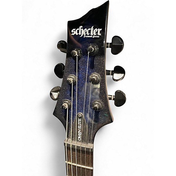 Used Schecter Guitar Research omen elite Blue Solid Body Electric Guitar